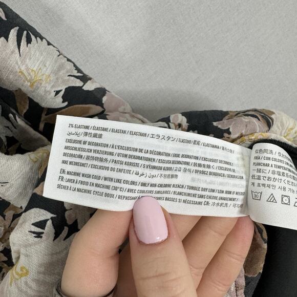 Abercrombie & Fitch Womens Dress Small Gray Floaty Trapeze Mini Floral Sundress - Picture 11 of 12